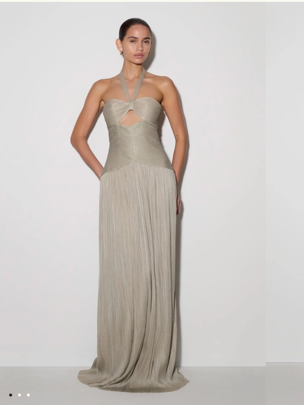Meshki Pleated Chiffon Maxi Dress